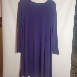 Eileen Fisher Size XS/TP 92% Viscose purple L/sl midi dress